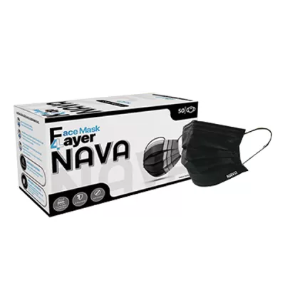 Khẩu Trang Y Tế 4 Lớp Nava Đen Hộp 50 Cái